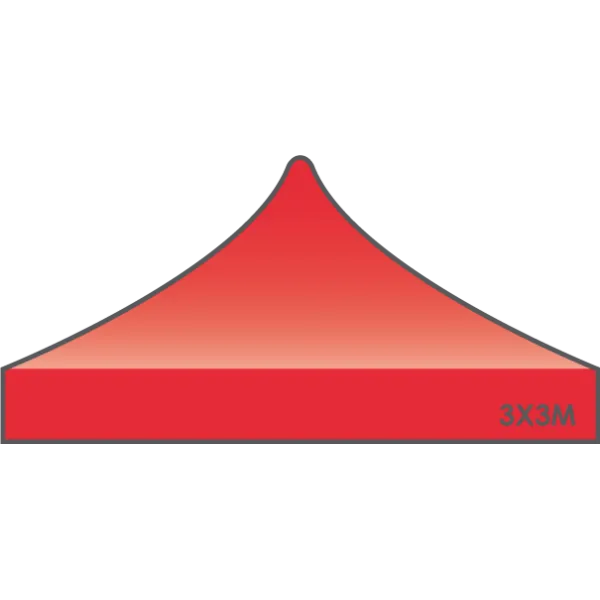 Bâche de Toit Tente et Barnum 3x3m rouge ATB