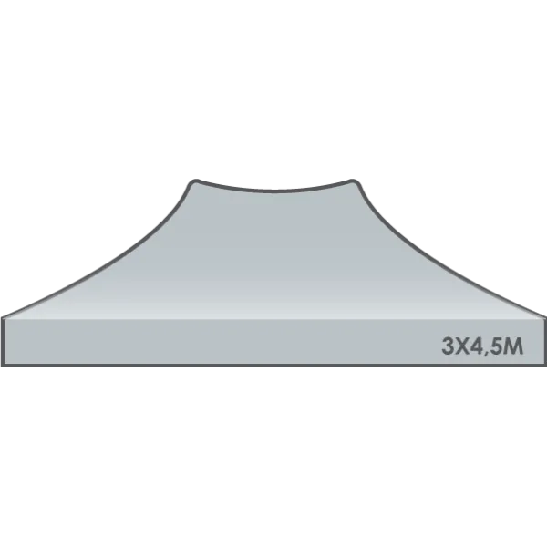 Bâche de Toit Tente et Barnum 3x4.5m gris ATB