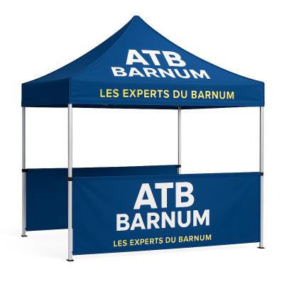 Personnalisation barnum pliant sur demande toit + demi parois