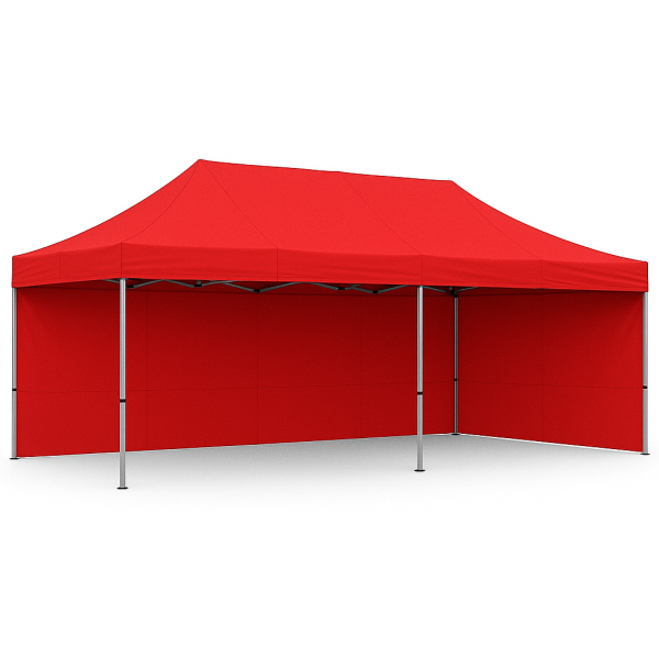 Barnum pliant 3x6 Rouge Acier avec parois ATB