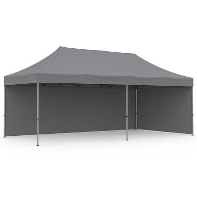 Barnum pliant 3x6 GRIS Acier avec parois ATB