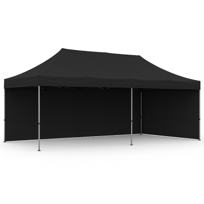 Barnum pliant 3x6 Noir Acier avec parois ATB