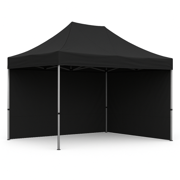 Barnum pliant 2x3 Noir Acier avec parois ATB