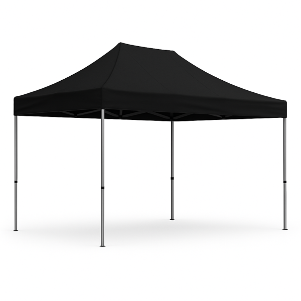 Barnum pliant 3x4.5 Noir Acier sans Mur de côté ATB