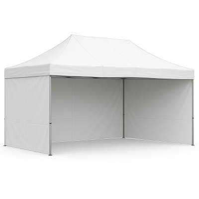 Barnum pliant 3x4,5 Blanc Acier avec parois ATB