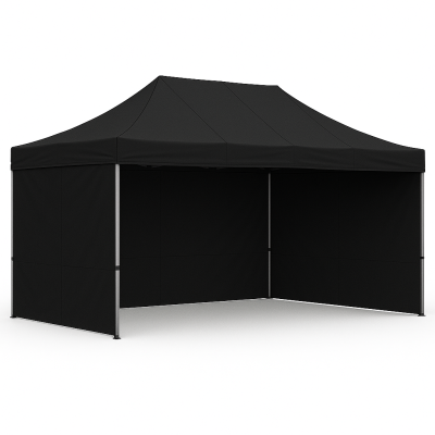 Barnum pliant 3x4,5 Noir Acier avec parois ATB