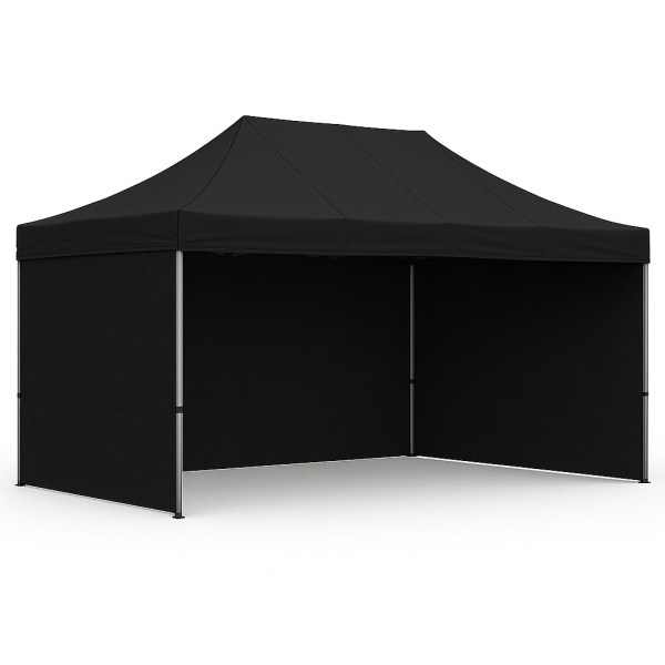 Barnum pliant 3x4,5 Noir Acier avec parois ATB