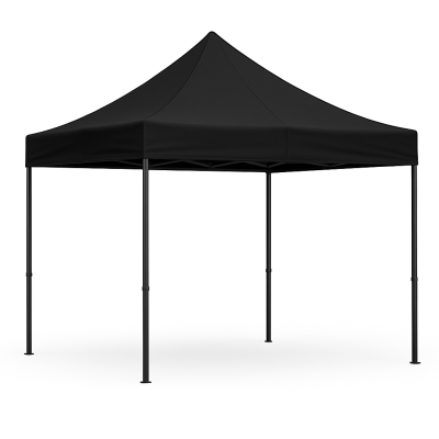 Barnum pliant 3x3 Noir Acier sans Mur de côté ATB