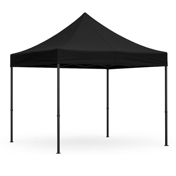 Barnum pliant 3x3 Noir Acier sans Mur de côté ATB