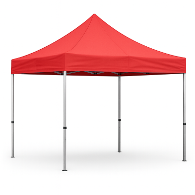 Barnum pliant 3x3 rouge Acier sans Mur de côté ATB