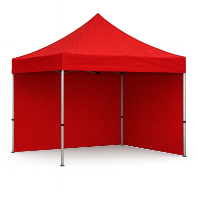 Barnum pliant 3x3 Rouge Acier avec parois ATB