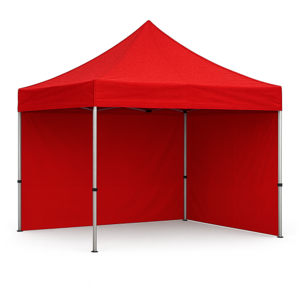 Barnum pliant 3x3 Rouge Acier avec parois ATB
