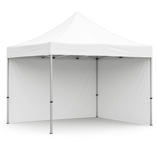 Barnum pliant 3x3 Blanc Acier avec parois ATB