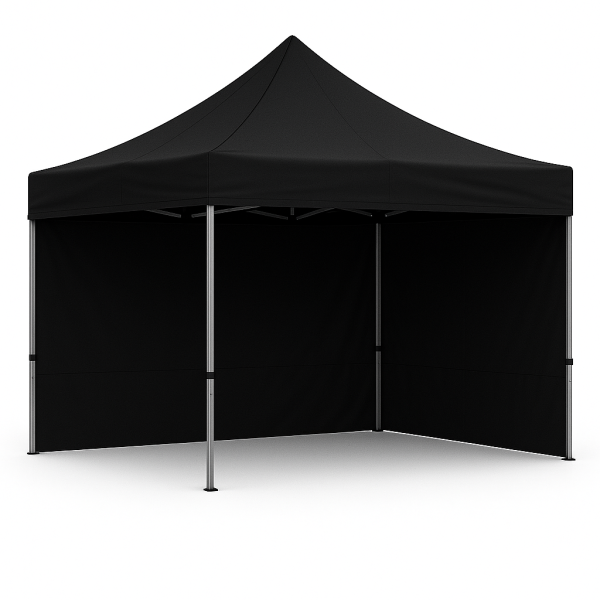 Barnum pliant 3x3 Noir Acier avec parois ATB