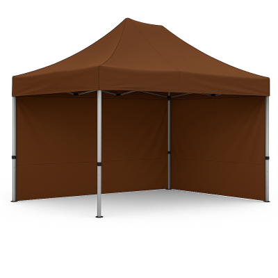 Barnum pliant 2x3 Acier Marron avec parois ATB