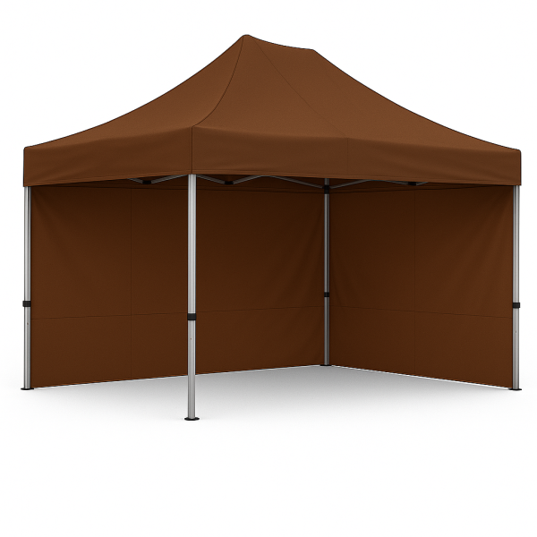 Barnum pliant 2x3 Acier Marron avec parois ATB