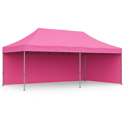 Barnum pliant 3x6 Acier Rose avec parois ATB