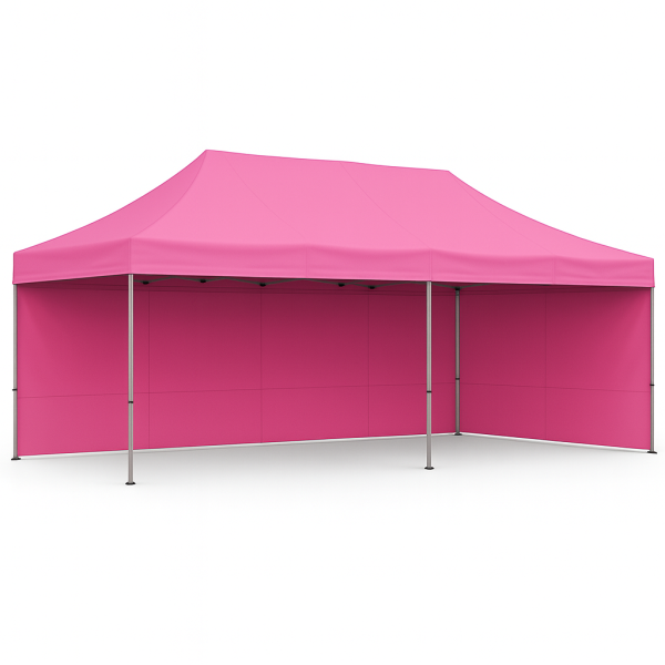 Barnum pliant 3x6 Acier Rose avec parois ATB