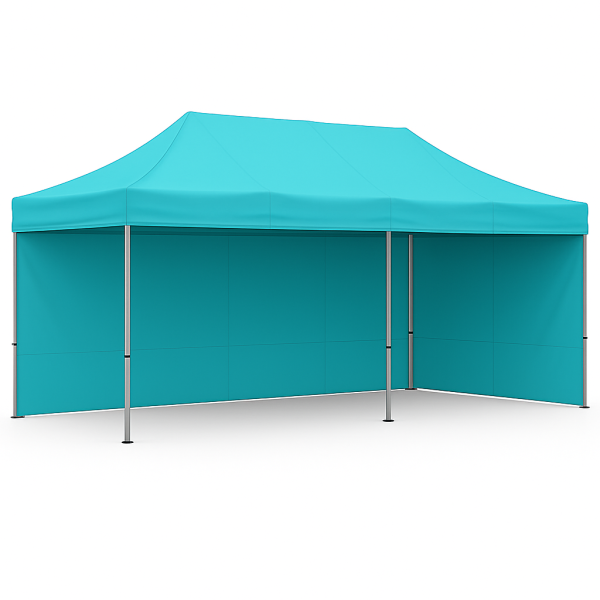 Barnum pliant 3x6 Acier Turquoise avec parois ATB
