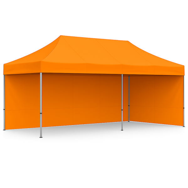 Barnum pliant 3x6 Acier Orange avec parois ATB