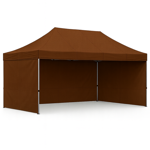 Barnum pliant 3x4,5 acier Marron avec parois ATB