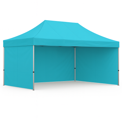 Barnum pliant 3x4,5 acier Turquoise avec parois ATB