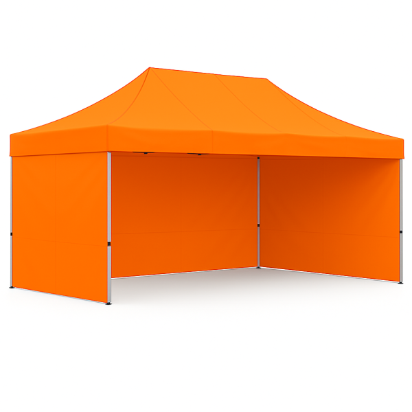 Barnum pliant 3x4,5 acier Orange avec parois ATB