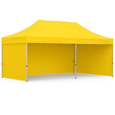 Barnum pliant 3x6 Acier Jaune avec parois ATB