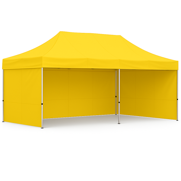 Barnum pliant 3x6 Acier Jaune avec parois ATB