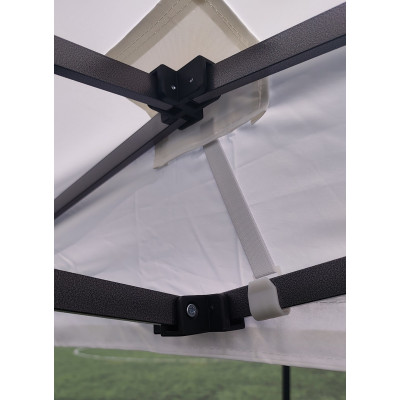 Barnum pliant 3x3 Blanc Acier sans Mur de côté ATB