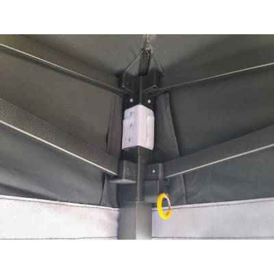 Barnum pliant 3x3 Noir Acier sans Mur de côté ATB