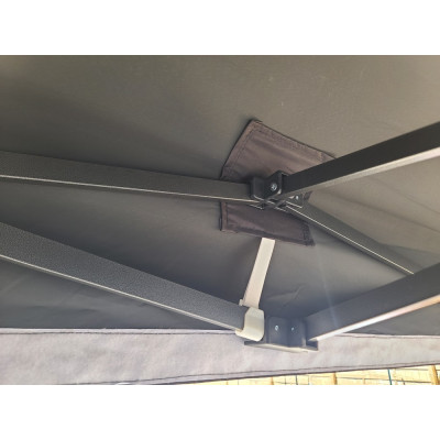 Barnum pliant 3x3 Noir Acier sans Mur de côté ATB