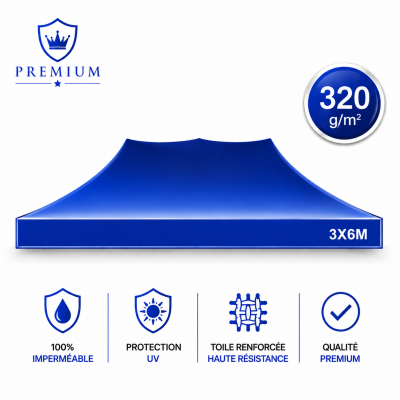 Toit rechange Tente Barnum 3x6 Bleu premium