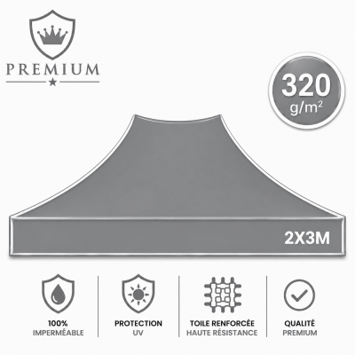 Toit rechange Tente Barnum 2x3 Gris premium