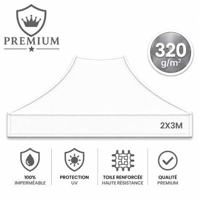 Toit rechange Tente Barnum 2x3 Blanc premium
