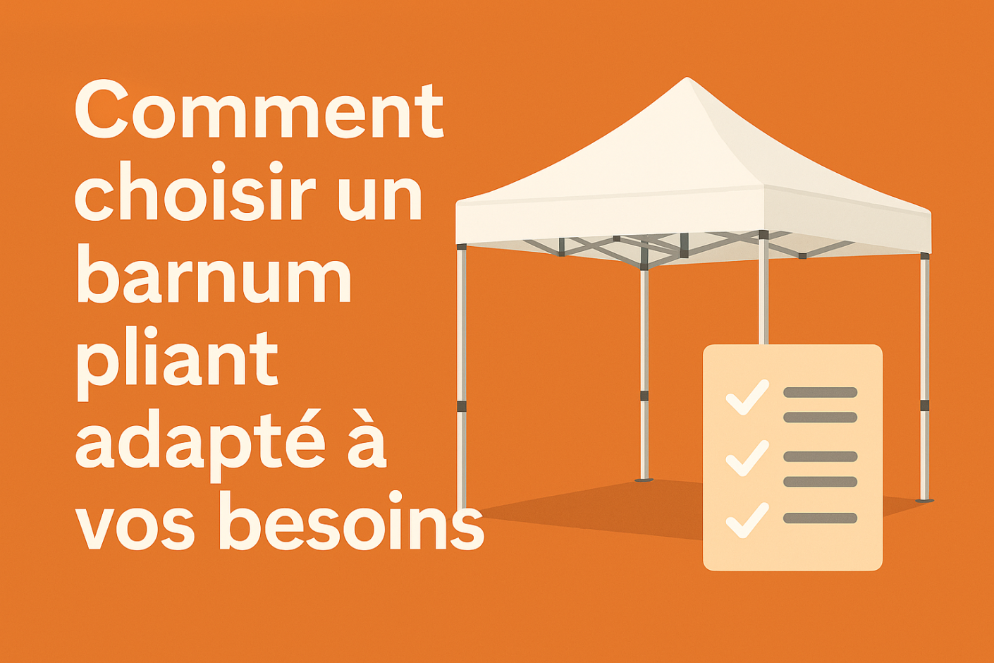 Comment choisir un barnum pliant adapté à vos besoins