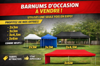 Barnums pliants d’exposition à vendre – disponibles en 2x3, 3x3, 3x4,5 et 3x6m